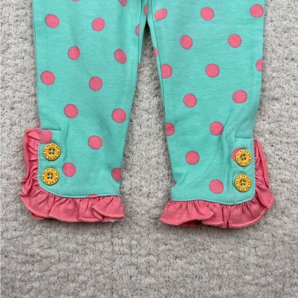 Matilda Jane Leggings Infant Girls 6-12 Month Blue with Pink Polka Dot Print - Picture 3 of 6